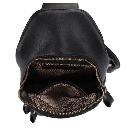 Jessie & James Jeannie Concealed Carry Lock and Key Sling Shoulder Backpack Black