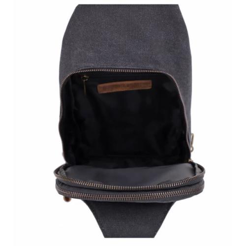 Jessie & James Glacier Unisex Canvas Sling Shoulder Concealed Backpack Black