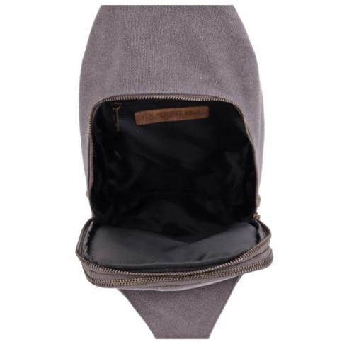 Jessie & James Glacier Unisex Canvas Sling Shoulder Concealed Backpack Gray