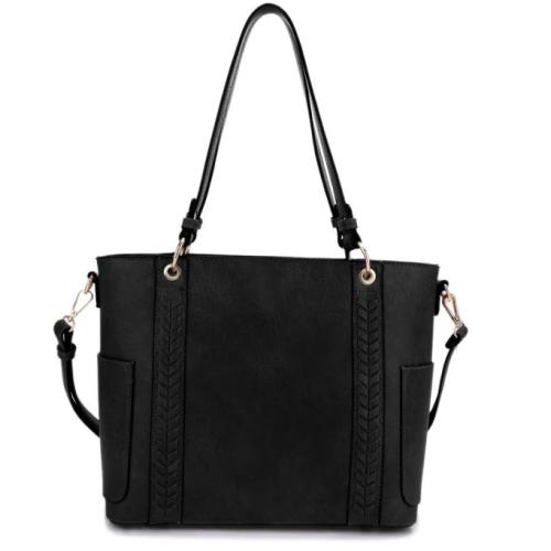 Jessie & James Austin Whipstitching Concealed Carry Lock and Key Tote Black