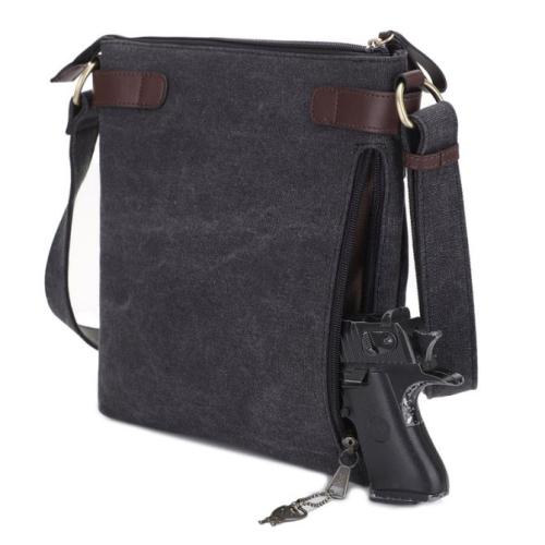 Jessie & JamesBailey Concealed Carry Canvas Crossbody Black