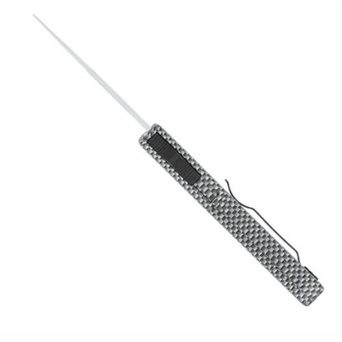 CobraTec Knives CFCTLWDNS Lightweight  3.25 OTF Drop Point Plain D2 Steel Blade/Carbon Fiber Aluminum Handle Includes Pocket Clip