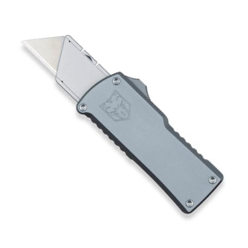 CobraTec Knives  Utility  OTF 3.38 Gray Aluminum Handle