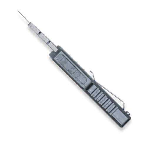 CobraTec Knives  Utility  OTF 3.38 Gray Aluminum Handle
