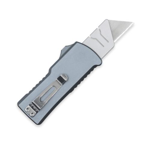 CobraTec Knives  Utility  OTF 3.38 Gray Aluminum Handle