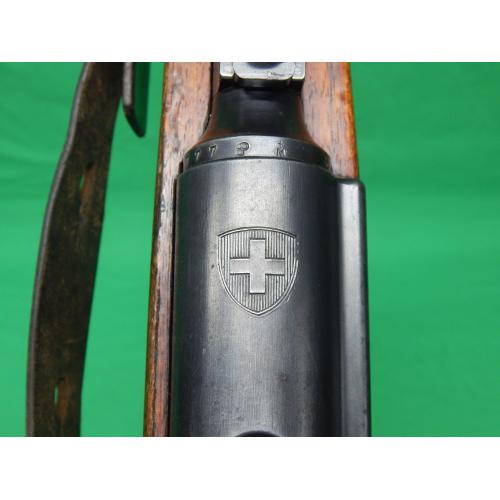 USED SWISS K31 7.5X55 SWISS 24" W/TROOP TAG & PEEP SIGHT