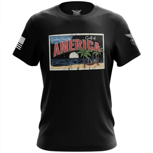 GULF OF AMERICA POSTCARD SHORT SLEEVE SHIRT LG