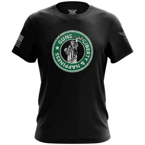 GUNS - LIBERTY AND HAPPINESS SHORT SLEEVE SHIRT 3XL