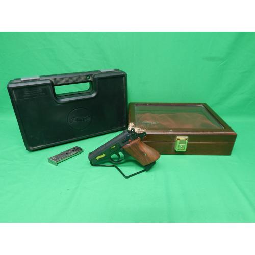 USED WALTHER VAH38075 PPK 75TH ANNIVERSARY PPK 3.25" W/ HARD CASE, DISPLAY CASE, AND (2)6RD MAGS