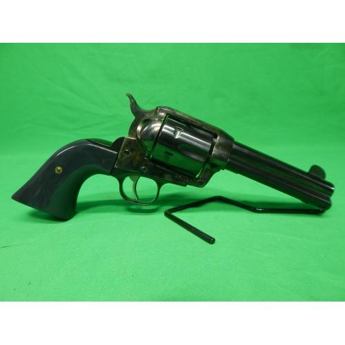 USED RUGER 0551 VAQUERO .45 COLT 4.62" 6RD BLUED SINGLE ACTION REVOLVER. OLD MODEL IN CASE. CCH FRAME. GRAY PEARL GRIPS. VERY GOOD 98%+ (Consignment)