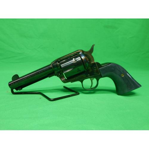 USED RUGER 0551 VAQUERO .45 COLT 4.62" 6RD BLUED SINGLE ACTION REVOLVER. OLD MODEL IN CASE. CCH FRAME. GRAY PEARL GRIPS. VERY GOOD 98%+ (Consignment)