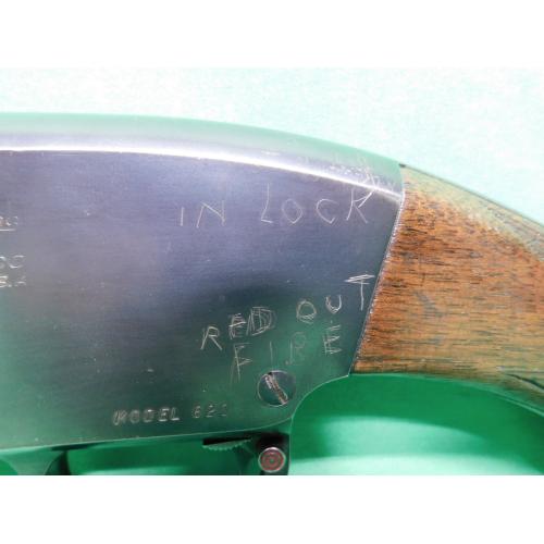 USED VINTAGE STEVENS 620 20GA 20" PUMP SHOTGUN. BROWNING DESIGN. STICKY RELEASE. PREVIOUS OWNER MARKS ON LEFT SIDE. FUNCTIONAL 80%+ (Consignment)
