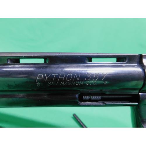 USED 1983 COLT PYTHON .357 MAG 6" BLUED REVOLVER. SENT BACK TO FACTORY FOR TIMING ADJUSTMENT AND REFINISH IN 2005. PAPERWORK INCLUDED 98%+  (Consignment)