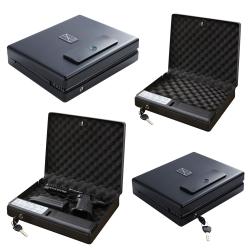 Soulyi ZSZ-06 Biometric Lock Box Biometric/Key Entry Black Steel Pop Up Lid