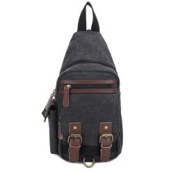 Jessie & James Shasta Unisex Canvas & Leather Concealed Carry Sling Bag Black