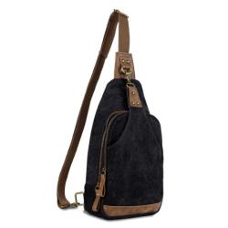 Jessie & James Glacier Unisex Canvas Sling Shoulder Concealed Backpack Black