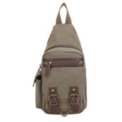 Jessie & James Shasta Unisex Canvas & Leather Concealed Carry Sling Bag Olive