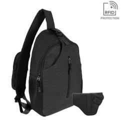 Jessie & James Kyle Minimalist Sling Shoulder Concealed Backpack Black
