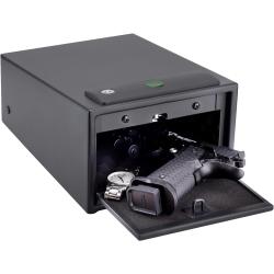 Soulyi SXZ-05 Biometric Lock Box Biometric/Key Entry Black Steel Drop Down Door