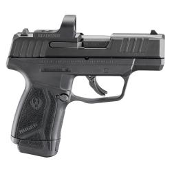 Ruger MAX-9, Striker Fired, Semi-automatic, Polymer Frame Pistol, Sub-Compact, 9MM, 4 Barrel, Black Oxide Finish, Front TFO Night Sight, Optics Ready, Thumb Safety, 2 Magazines, (1)-12 Rounds and (1)-10 Rounds 03507