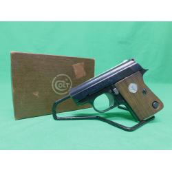 NEW OLD STOCK 1973 COLT AUTOMATIC .25ACP BLUED PISTOL. IN BOX W/MAG. EXCELLENT 99% FROM COLLECTOR ESTATE NOT JUNIOR (Consignment)