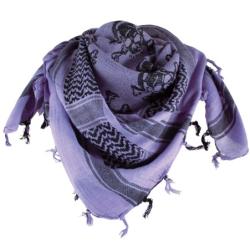 Red Rock 70-28 Tactical Shemagh Head Wrap Skull w/Crossbones  Purple/Black