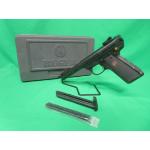 USED 10107 RUGER 22/45 MK III 22LR 5.5" HEAVY BARREL.  BLUED SEMI AUTO PISTOL. W/CASE & 2-10RD MAGS 98%