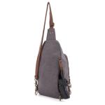 Jessie & James Glacier Unisex Canvas Sling Shoulder Concealed Backpack Gray