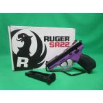 USED RUGER SR22 PURPLE 22LR 3.5" W/BOX & (2) 10RD MAGS