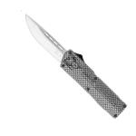CobraTec Knives CFCTLWDNS Lightweight  3.25 OTF Drop Point Plain D2 Steel Blade/Carbon Fiber Aluminum Handle Includes Pocket Clip