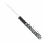 CobraTec Knives CFCTLWDNS Lightweight  3.25 OTF Drop Point Plain D2 Steel Blade/Carbon Fiber Aluminum Handle Includes Pocket Clip