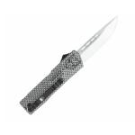 CobraTec Knives CFCTLWDNS Lightweight  3.25 OTF Drop Point Plain D2 Steel Blade/Carbon Fiber Aluminum Handle Includes Pocket Clip