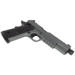 Tisas USA 1911 Night Stalker SF, Single Action Only, Semi-automatic, Metal Frame Pistol, 45 ACP, 5.55 Threaded Barrel, Threaded .578x24 TPI, Cerakote Finish, Gray, Light Rail, Black Rear/ Tritium Orange Dot Front, 8 Rounds, 2 Magazines, Optic Ready 1