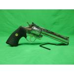 USED 1985 COLT PYTHON .357MAG 6" ULTIMATE BRIGHT STAINLESS STEEL. RARE 1ST YEAR COLLECTORS ITEM. 98% VERY LIGHT WEAR ON CYL. NON MATCH HARD CASE (Consignment)