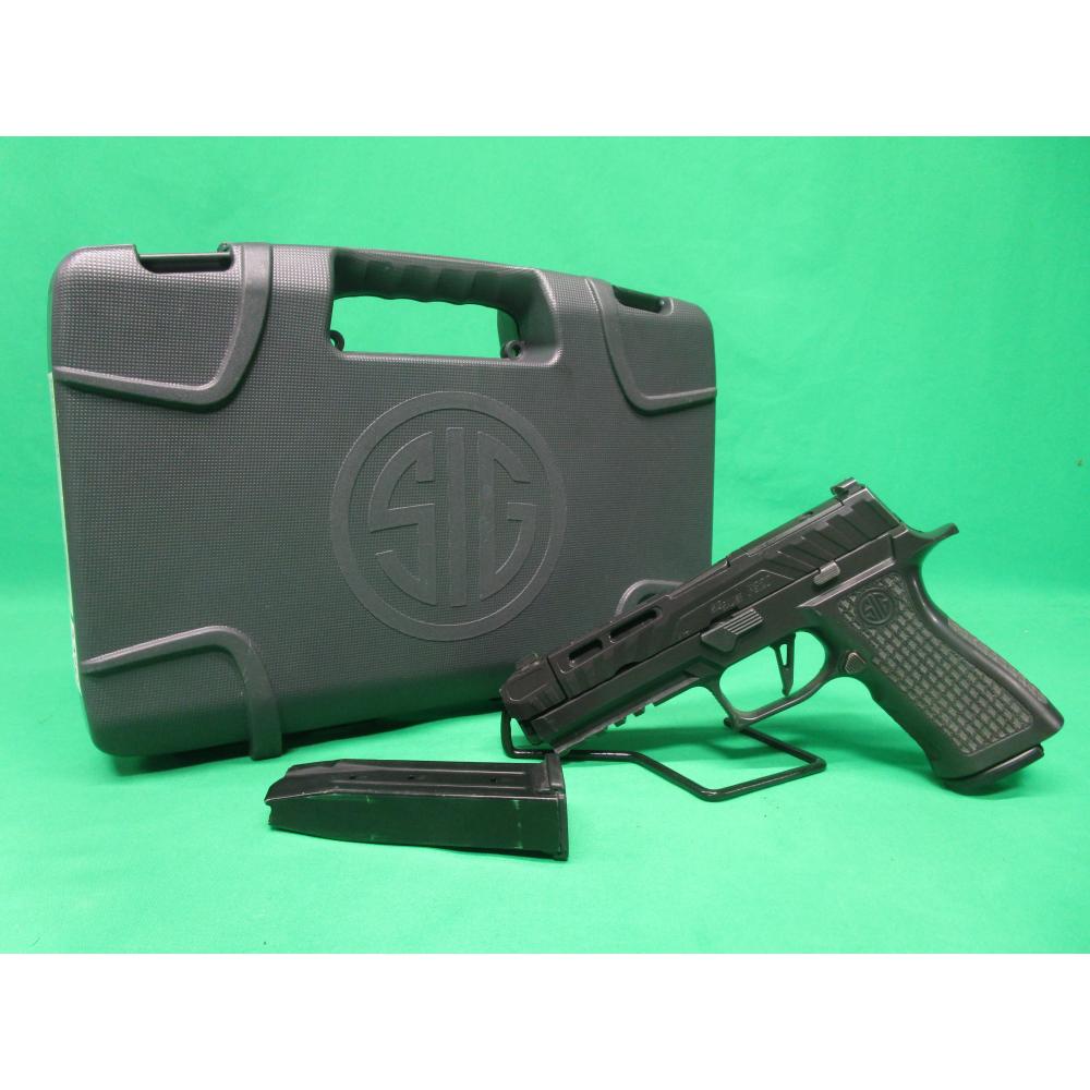 USED SIG SAUER P320V004 P320 SPECTRE COMP BLACKOUT 9MM 4.6" TB W/CASE (2) 17RD MAGS 