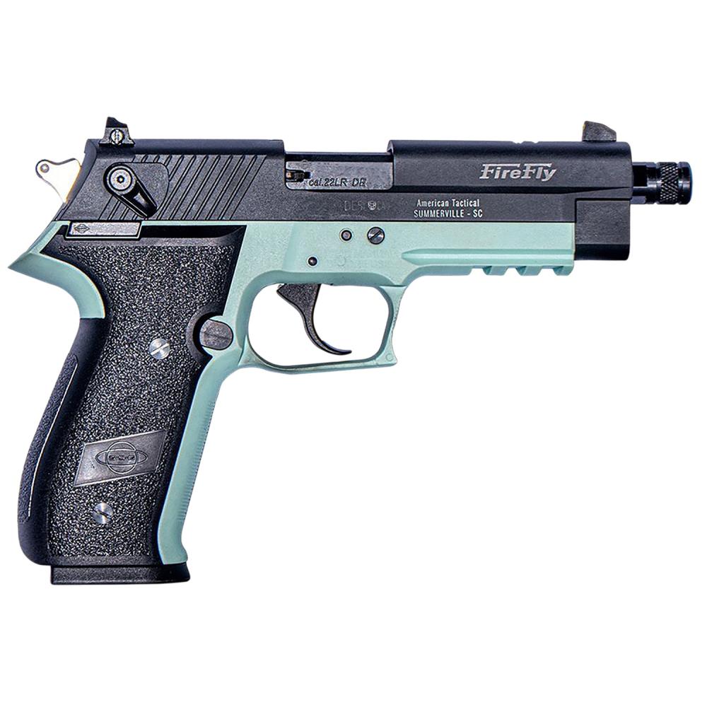 GSG GERG2210TFF FireFly  22 LR 10+1 4.90 Black Steel/Threaded Barrel, Serrated Slide, Zinc Alloy w/Accessory Rail Frame, Black Polymer Grip