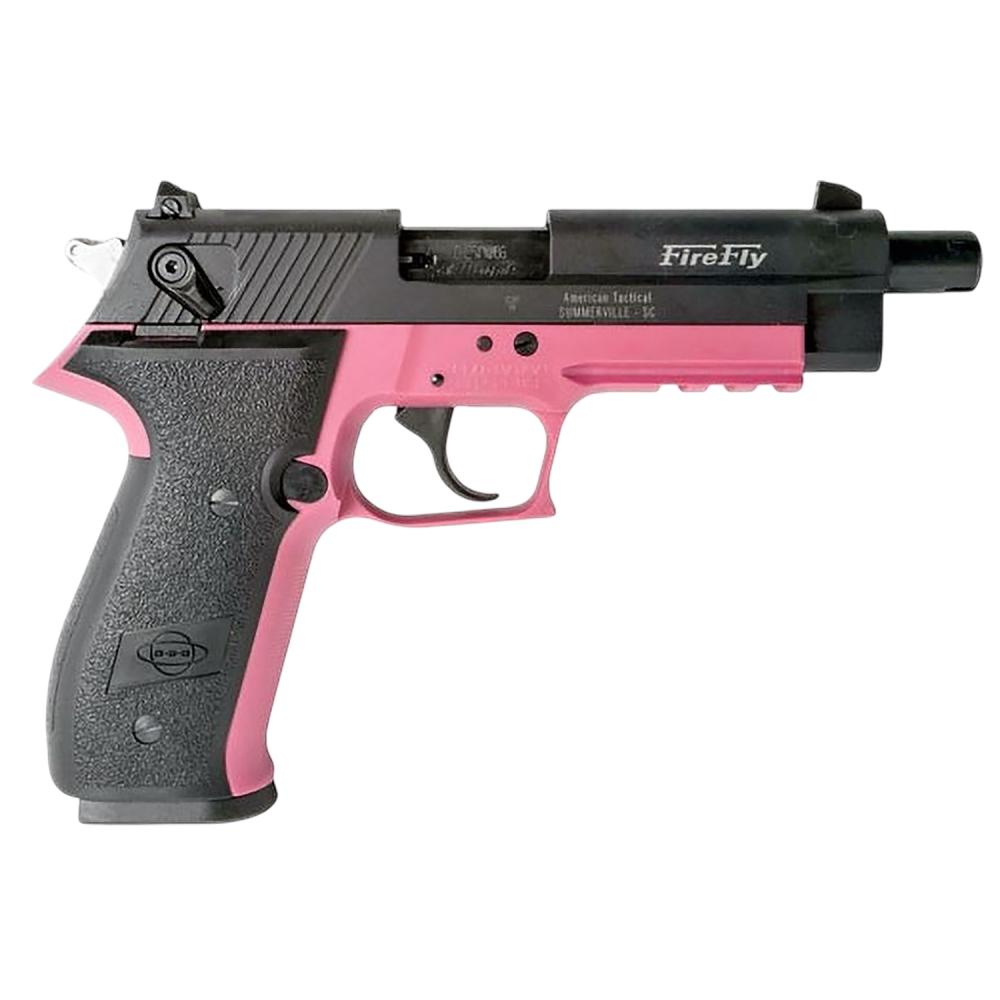 GSG GERG2210TFF FireFly  22 LR 10+1 4.90 Black Steel/Threaded Barrel, Serrated Slide, Zinc Alloy w/Accessory Rail Frame, Black Polymer Grip