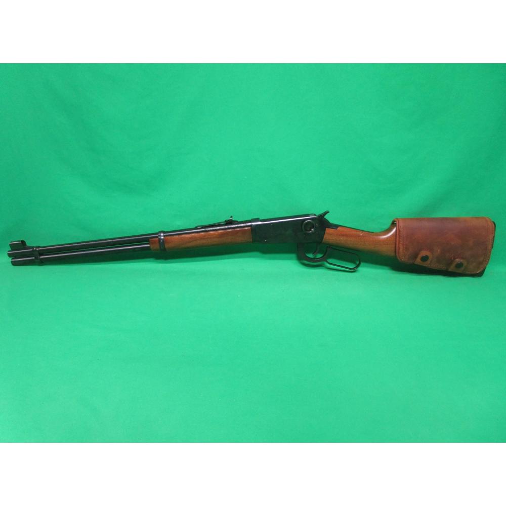 USED WINCHESTER 94AE 20" BLUED LEVER ACTION RIFLE. W/ALLEN SHELL HOLDER 98% VERY CLEAN 