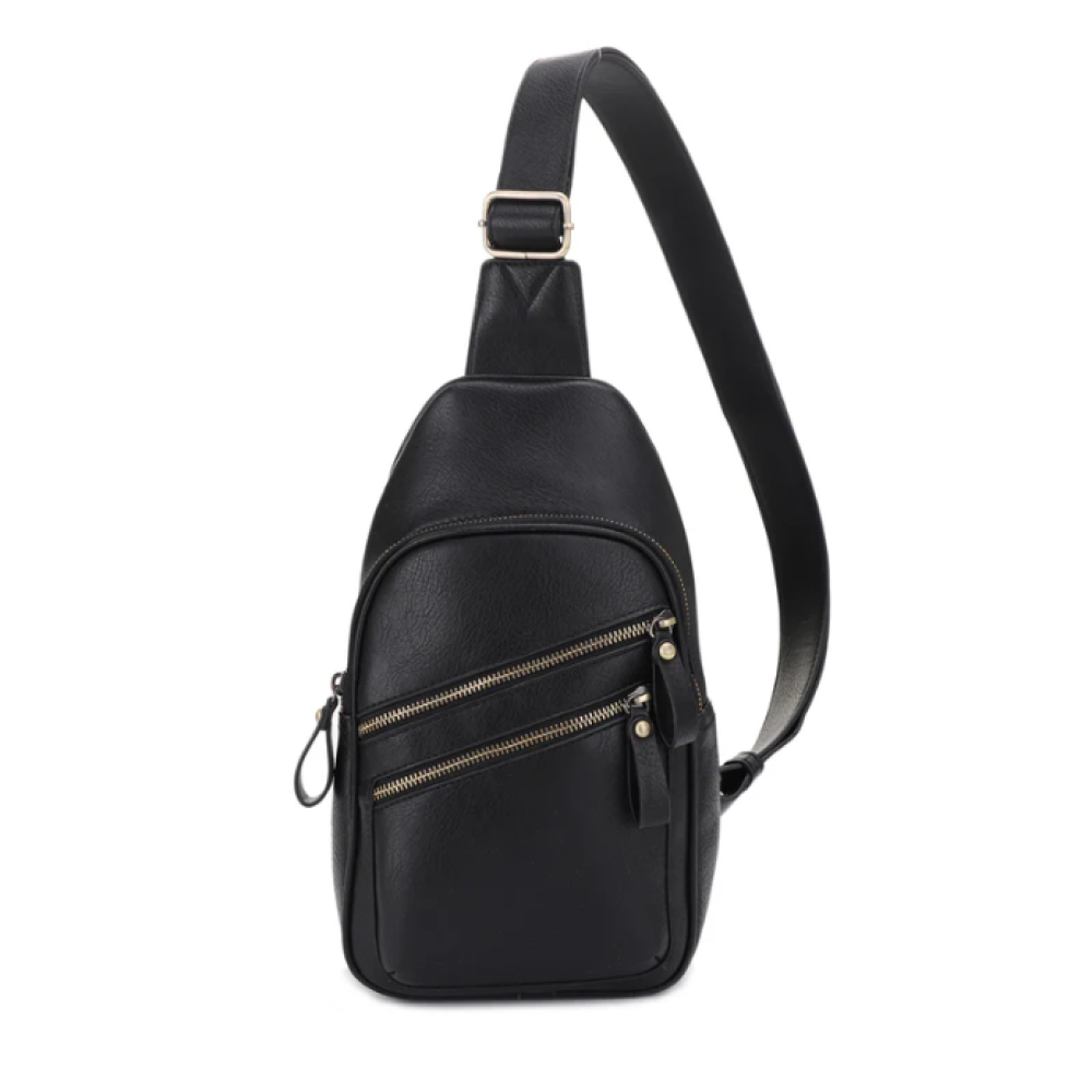 Jessie & James Jeannie Concealed Carry Lock and Key Sling Shoulder Backpack Black