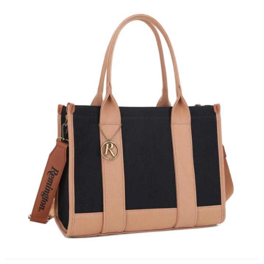 Jessie & James Remington Huntsville Concealed Carry Canvas Lock and Key Book Tote Black/Tan