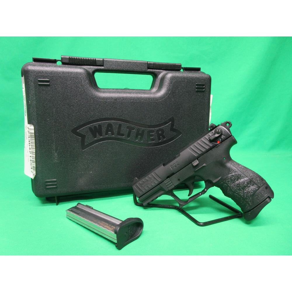 USED WALTHER P22 22LR 3.5" W/CASE & (2) 10RD MAGS