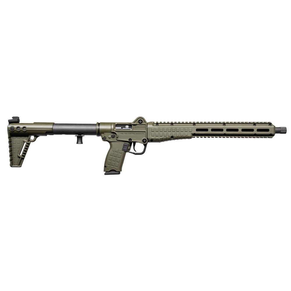 Kel-Tec Model Sub 2000, Gen 3, Semi-automatic Rifle, 10MM, 16.1 Threaded Barrel, Matte Finish, Green Furniture, 1 Magazine, 15 Rounds, For Glock 20 Magazines SUB2K10GLKGRN