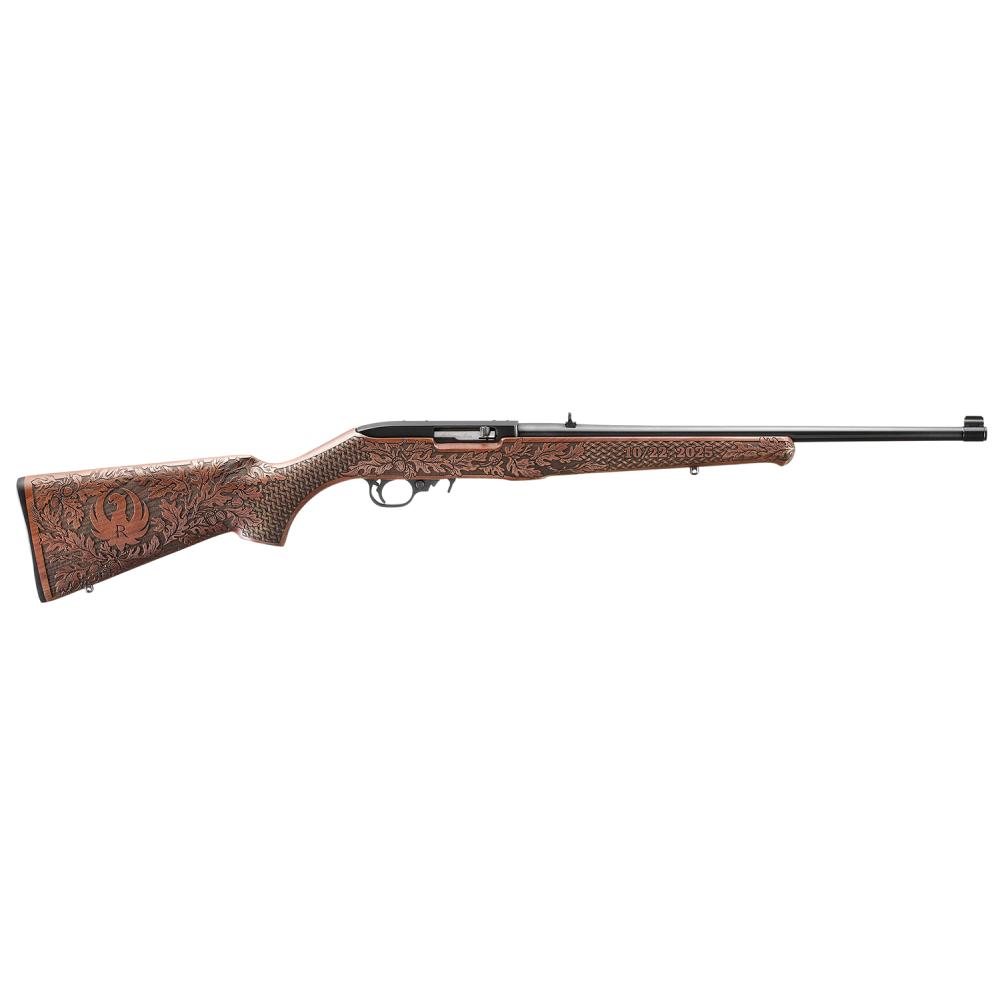 Ruger 31237 10/22 Sporter Collector's Series 22 LR 10+1 18.50" Satin Black Barrel, Black Drilled & Tapped Receiver, Engraved Altamont American Walnut