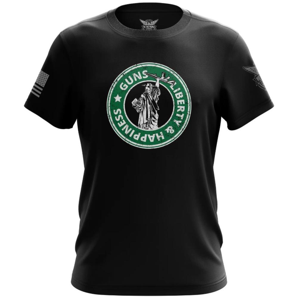 GUNS - LIBERTY AND HAPPINESS SHORT SLEEVE SHIRT 2XL