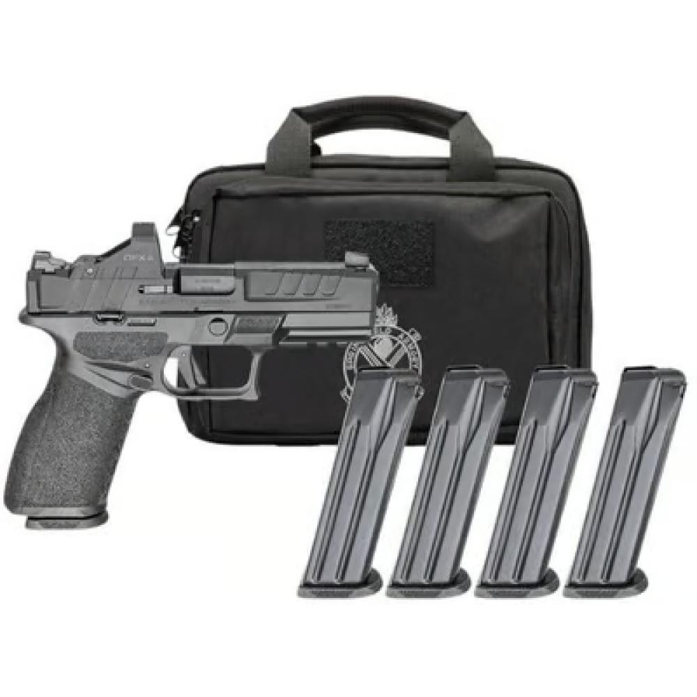 Springfield Armory EC9409BFC15PAC Echelon 40F.C Gear Pac 9mm Luger 15+1 4" Black Melonite Barrel, Steel Optic Ready/Serrated Slide, Black Polymer Fram