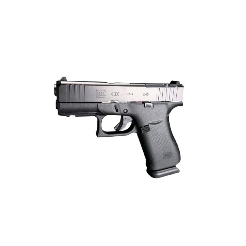 Glock PX4350201FR G43X  Sub-Compact Frame 9mm Luger 10+1 3.41 Black GMB Barrel, Black nDLC Serrated Steel Slide, Black Polymer Frame w/Picatinny Rail, Black Textured Polymer Grip, Ambidextrous