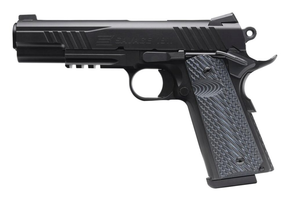 SAV 1911 45ACP 5 8RD BLK W/RAIL
