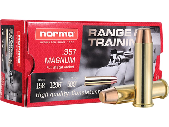 Norma .357 Magnum 158 gr FMJ, 50 rd pack-img-0