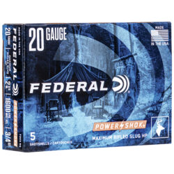 Federal F203RS Power-Shok  20Gauge 2.75 3/4oz Rifled SlugShot 5 Per Box/50 Case