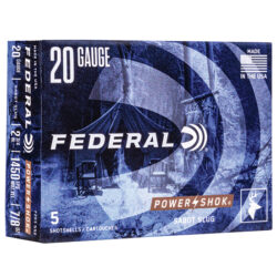 Federal F203SS2 Power-Shok Shotshell 20Gauge 2.75 7/8oz SabotSlug Shot 5 Per Box/50 Case